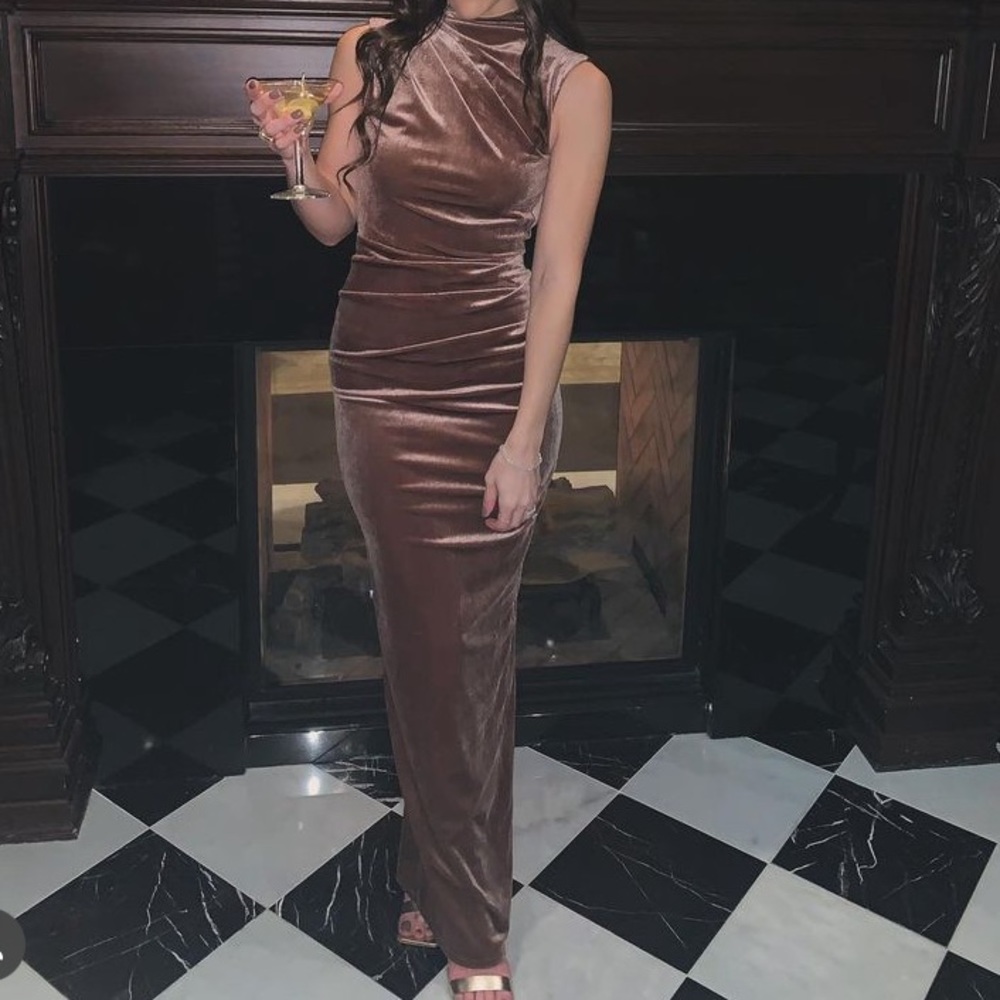 Velvet open back dress